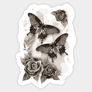 Butterflies with roses Sticker